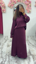 Satin 2 pice skirt set