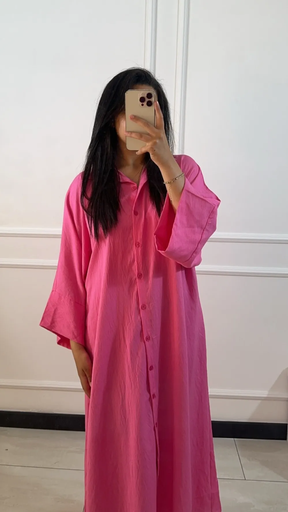 Long button dress