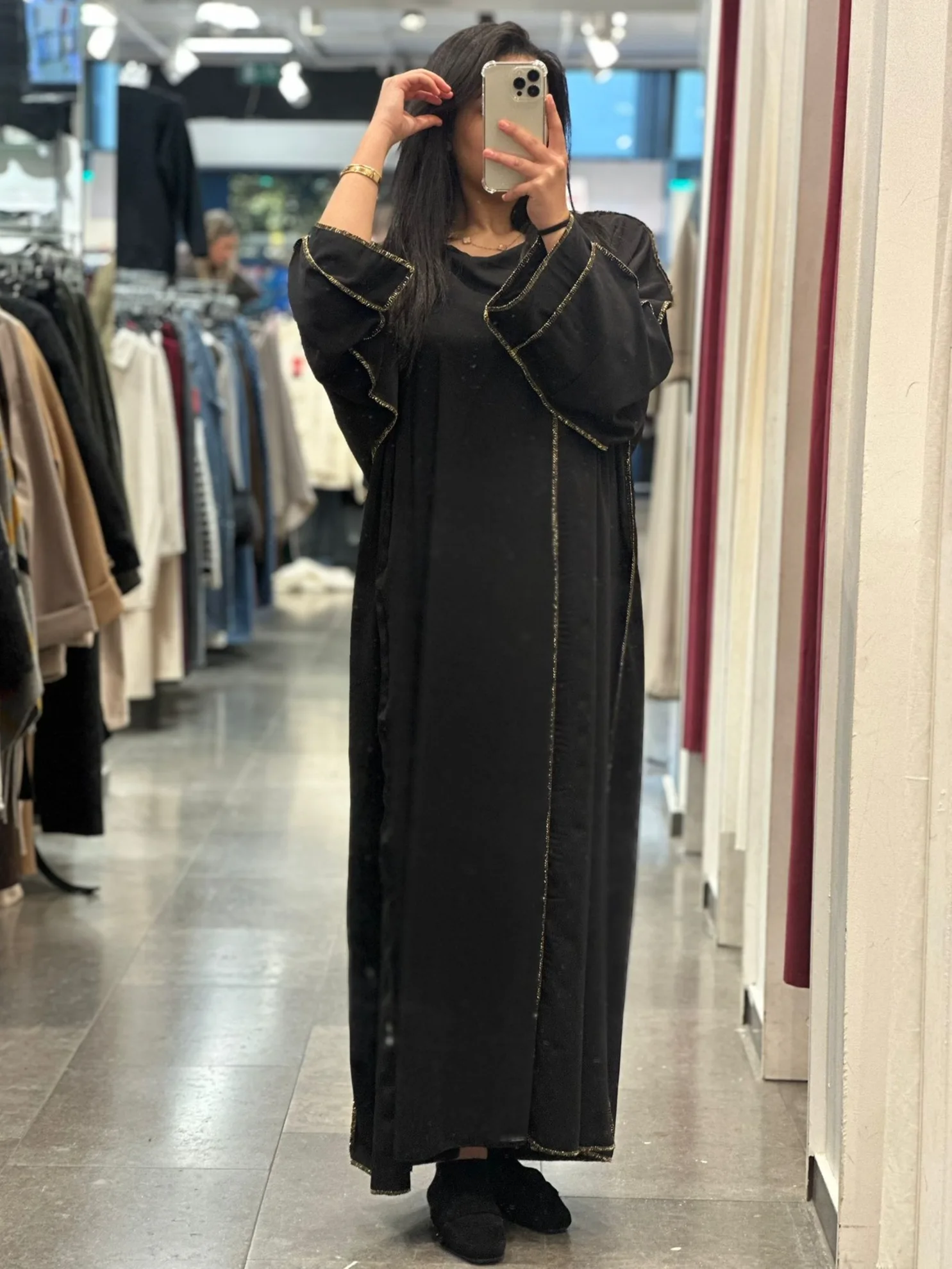 Abaya 2 pice golden set (Vest + onderjurk)